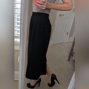 Chic Austin Reed 8P Black 100% Worsted Wool Lined Pencil Skirt